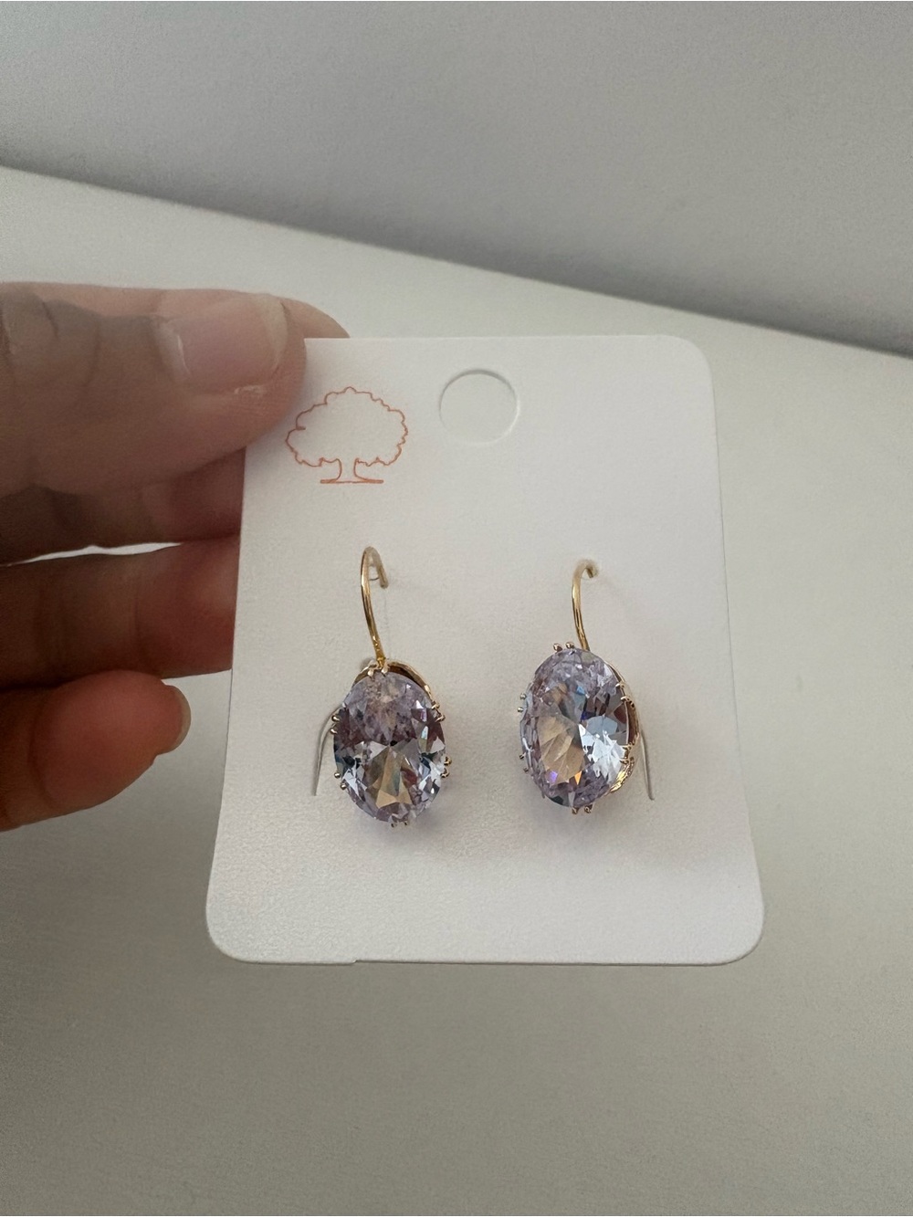 Delicate Crystal Drop Earrings - Gold Tone